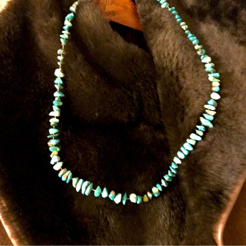 Vintage Navajo Turquoise nugget with sterling silver clasp
